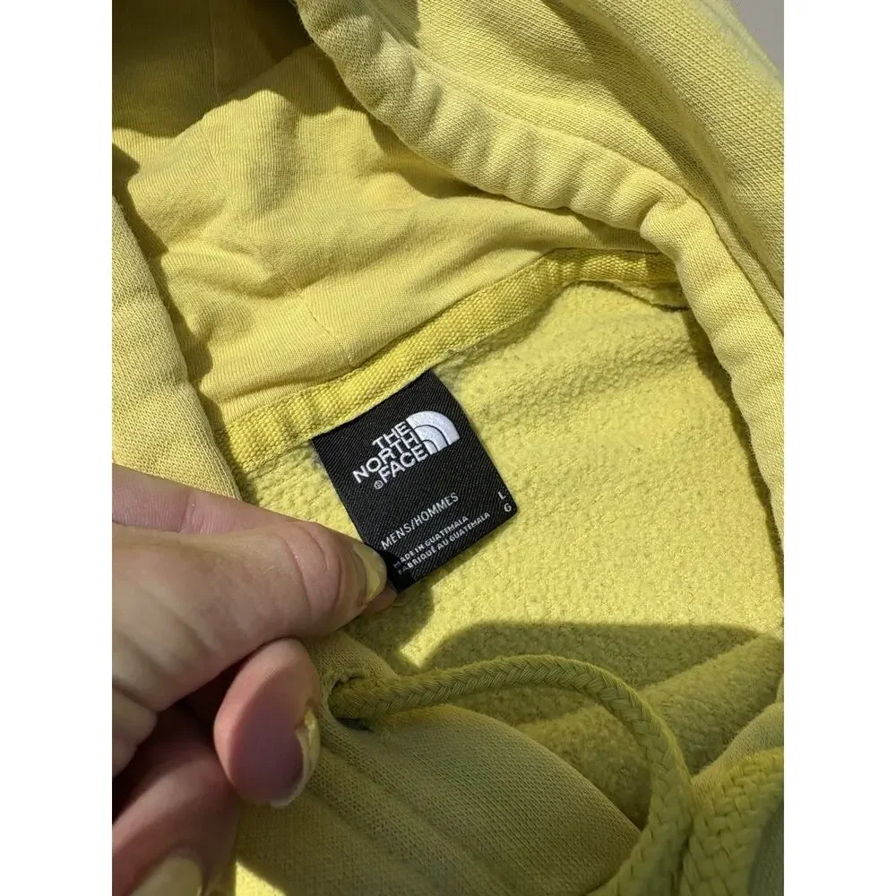 The North Face Yellow Graphic Logo Fleece Pullover Hoodie w/ Pockets Men's L